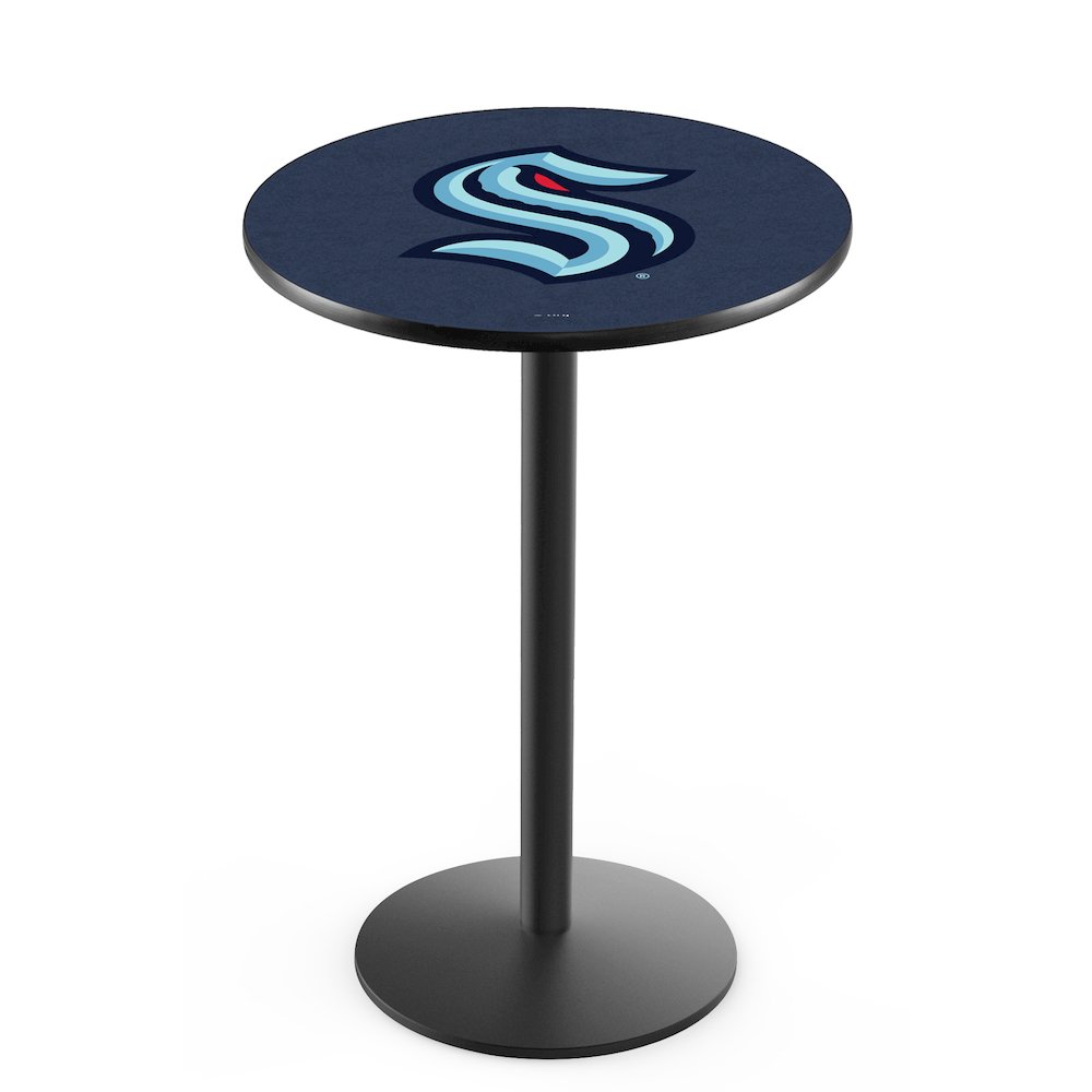 L214 Seattle Kraken 42' Tall - 36' Top Pub Table w/ Black Wrinkle Finish (931)