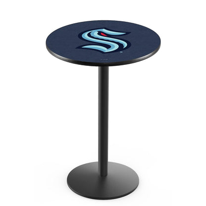 L214 Seattle Kraken 42' Tall - 36' Top Pub Table w/ Black Wrinkle Finish (931)