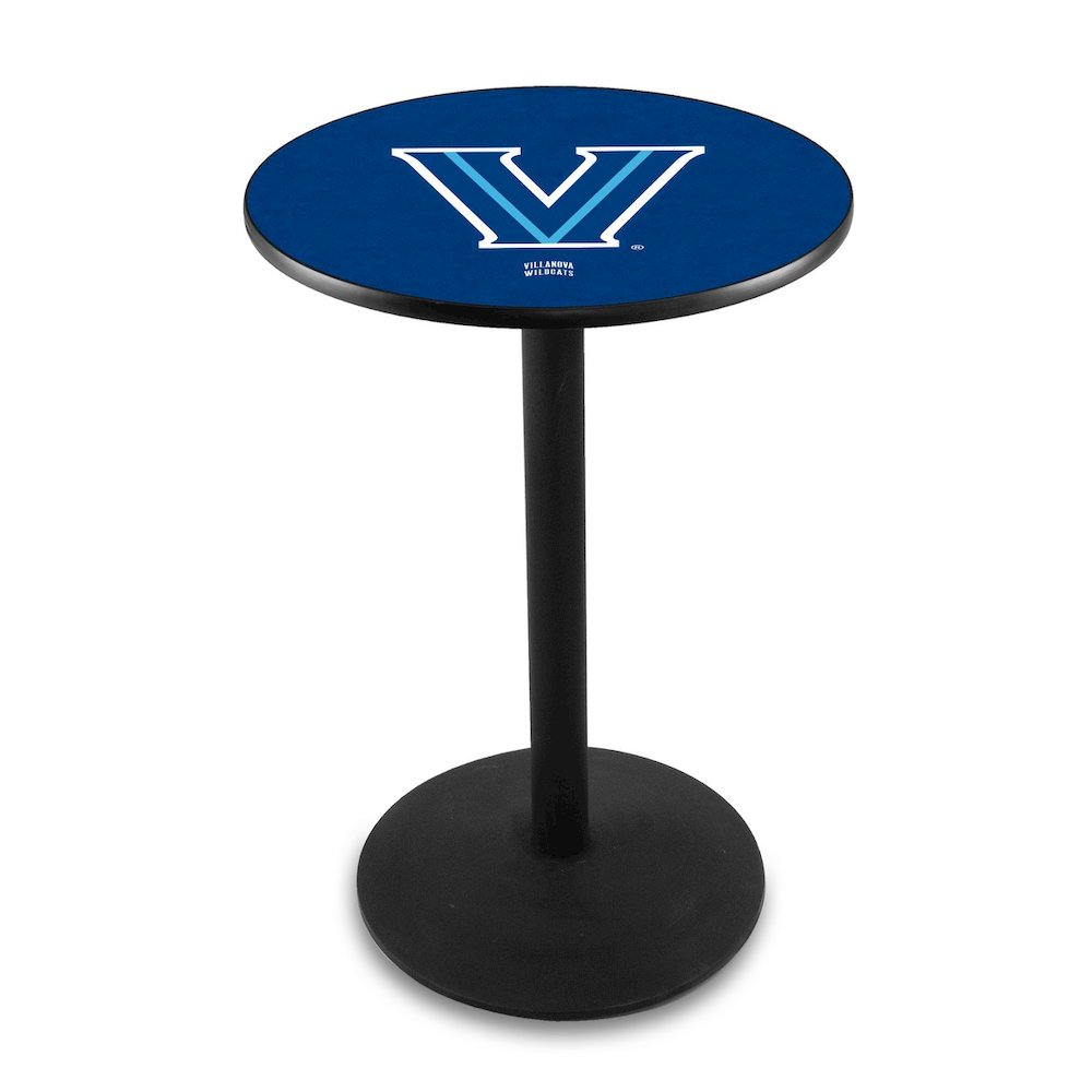 L214 Villanova University 42" Tall - 36" Top Pub Table with Black Wrinkle Finish