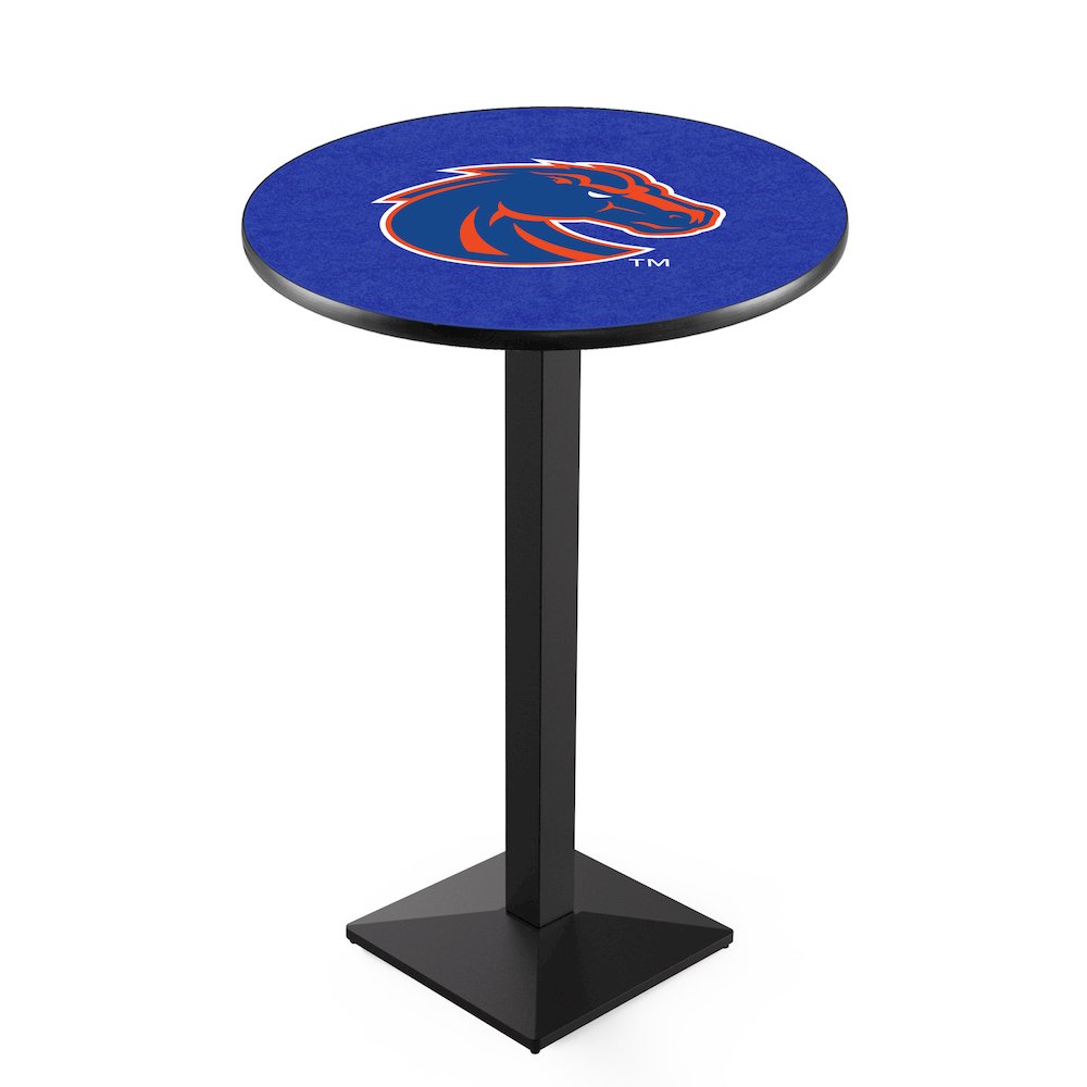 L217 Boise State University 42' Tall - 36' Top Pub Table w/ Black Wrinkle Finish