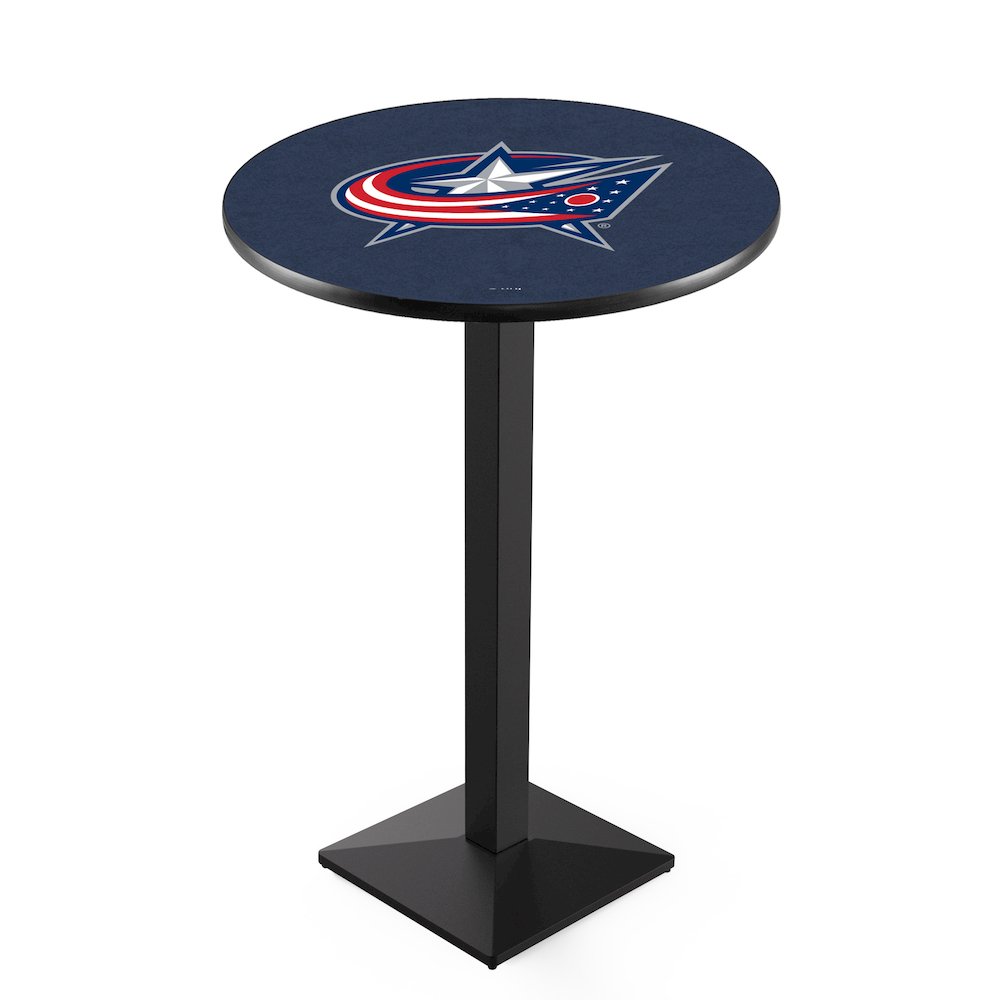L217 Columbus Blue Jackets 42' Tall - 36' Top Pub Table w/ Black Wrinkle Finish (9491)