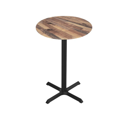 42" Tall OD211 Indoor/Outdoor All-Season Table with 36" Diameter Rustic Top