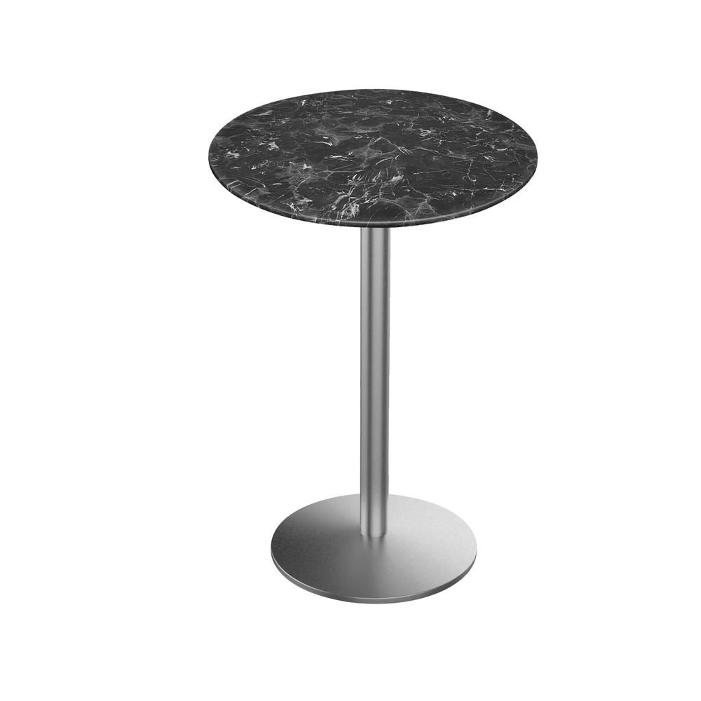 42" Tall OD214 Indoor/Outdoor All Season Table with 36" Diameter Black Marble Top