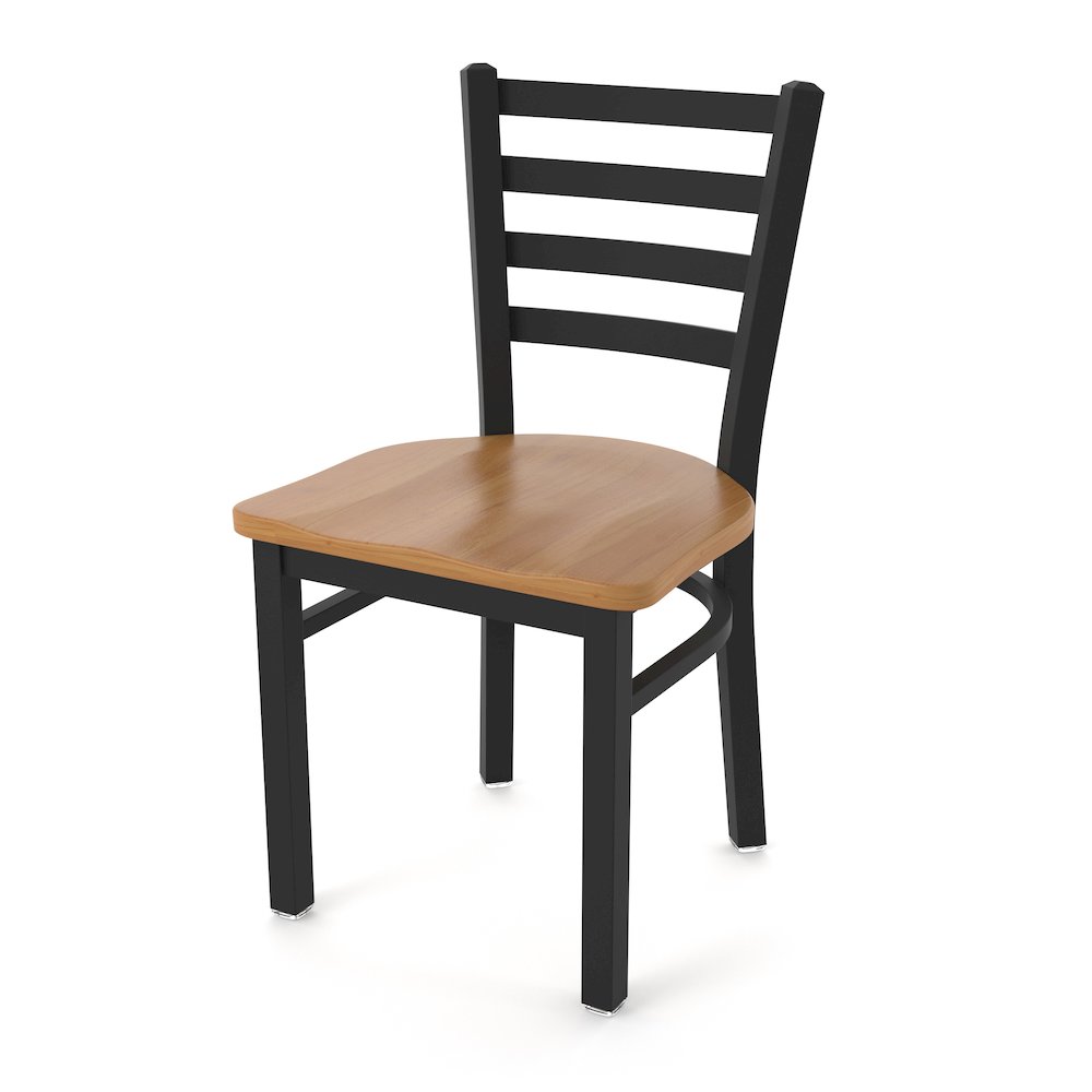 400 Jackie 18" Chair with Black Wrinkle Finish and Medium Maple Seat