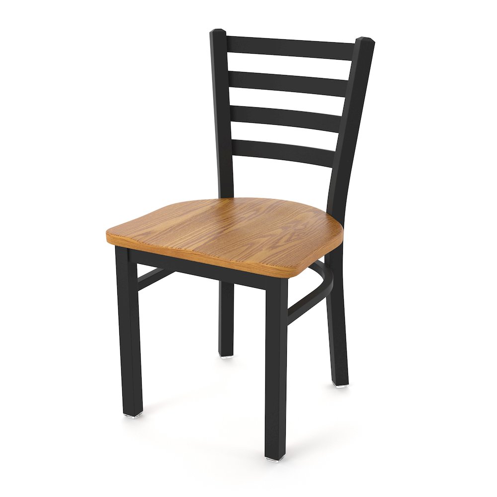 400 Jackie 18" Chair with Black Wrinkle Finish and Medium Oak Seat