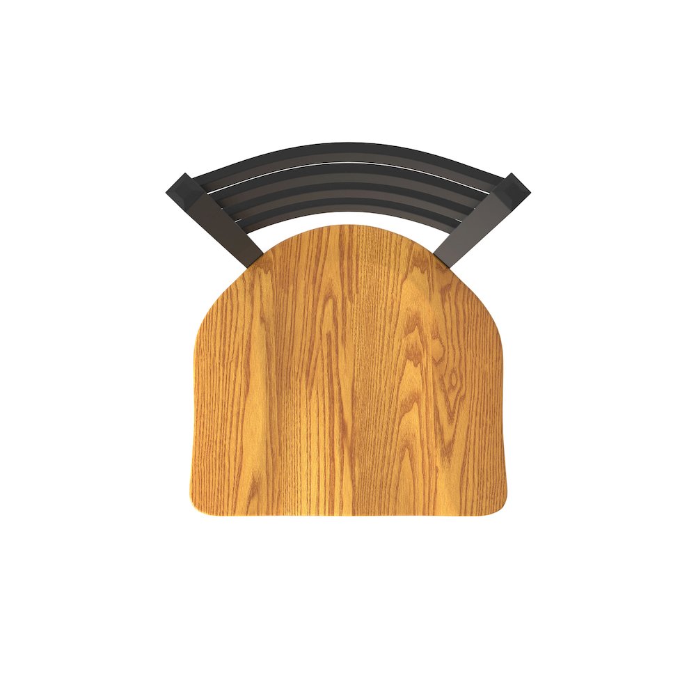 400 Jackie 18" Chair with Black Wrinkle Finish and Medium Oak Seat