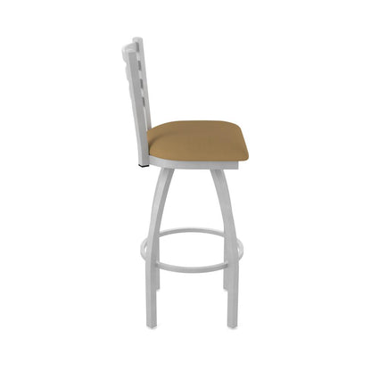 410 Jackie 36" Swivel Bar Stool with Anodized Nickel Finish and Canter Saddle Seat