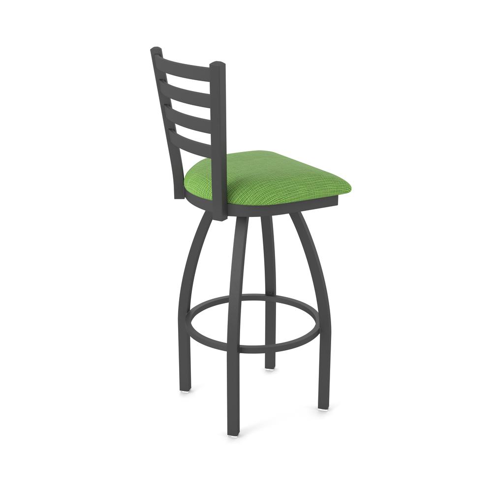 410 Jackie 36" Swivel Bar Stool with Pewter Finish and Graph Parrot Seat