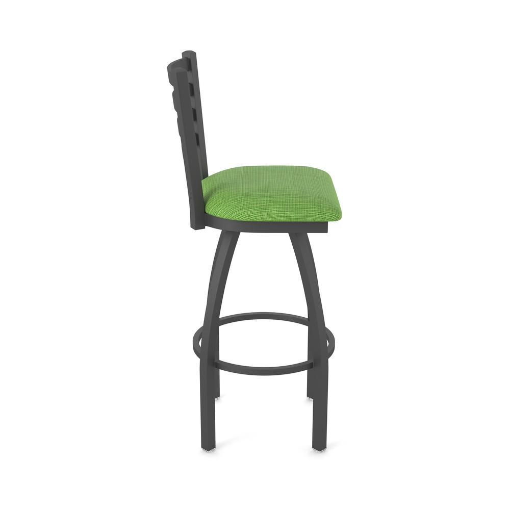 410 Jackie 36" Swivel Bar Stool with Pewter Finish and Graph Parrot Seat