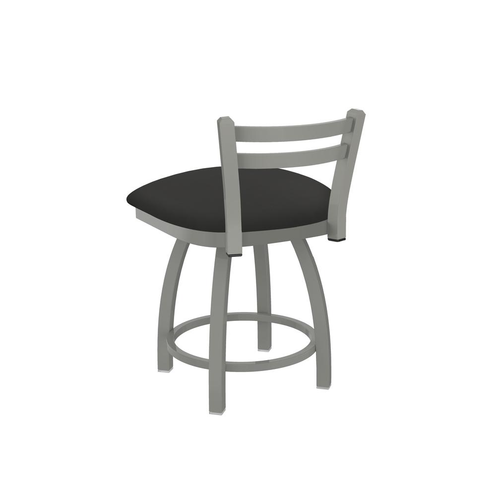 411 Jackie 18" Low Back Swivel Vanity Stool with Anodized Nickel Finish and Canter Iron Seat