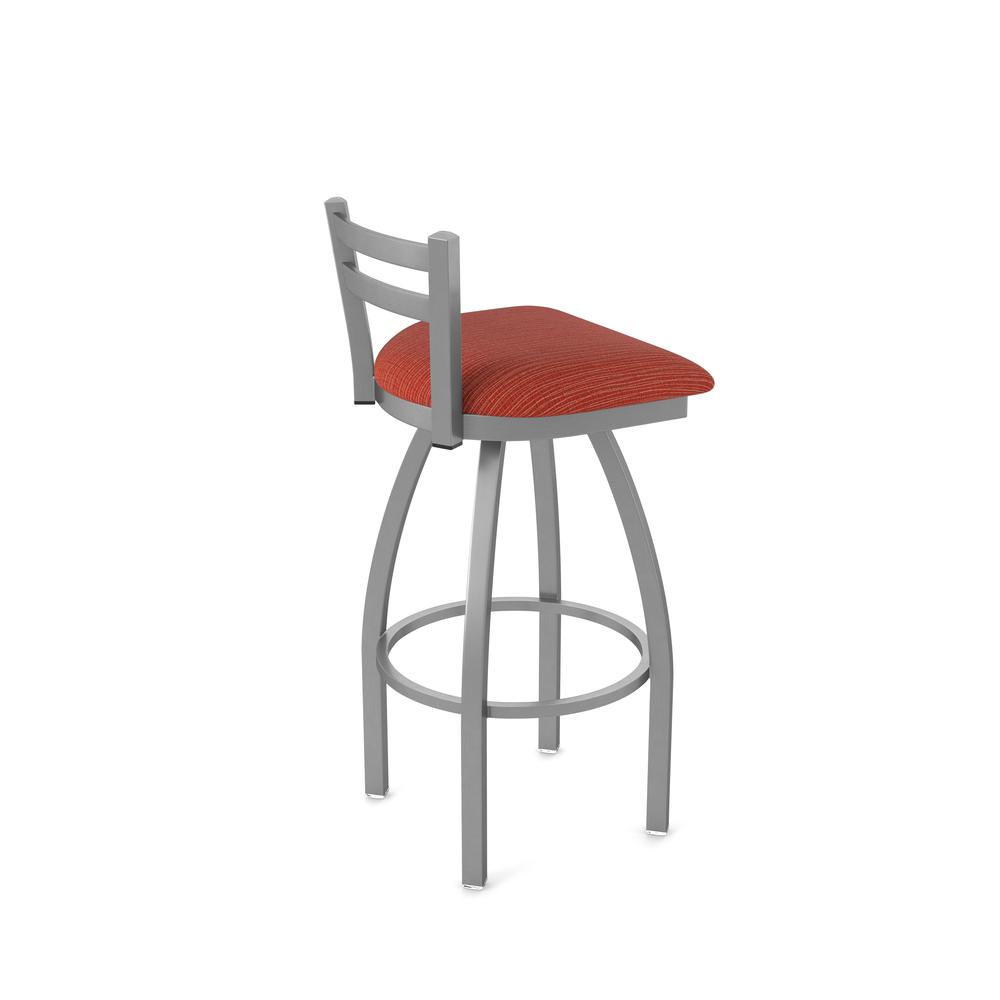 411 Jackie Low Back Stainless Steel 25" Swivel Counter Stool with Graph Poppy Seat