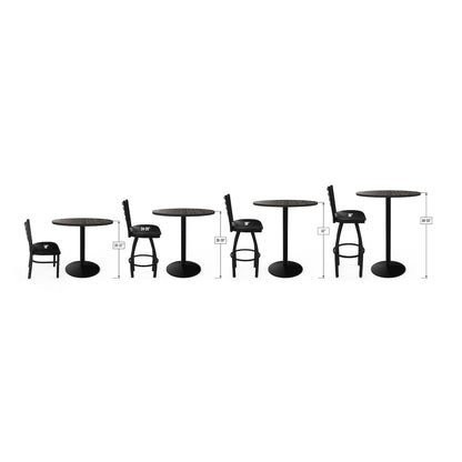 L014 - 36" Black Wrinkle North Dakota Swivel Bar Stool with Ladder Style Back by Holland Bar Stool Co.