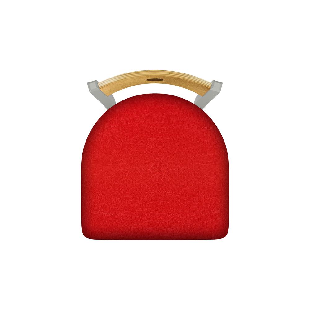 630 Voltaire 18" Chair with Anodized Nickel Finish, Medium Back, and Canter Red Seat