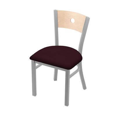 630 Voltaire 18" Chair with Anodized Nickel Finish, Natural Back, and Canter Bordeaux Seat