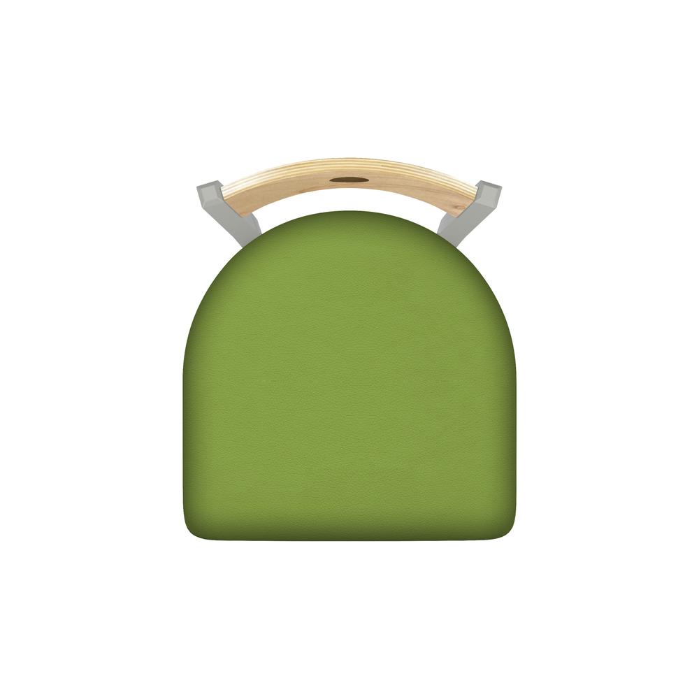 630 Voltaire 18" Chair with Anodized Nickel Finish, Natural Back, and Canter Kiwi Green Seat