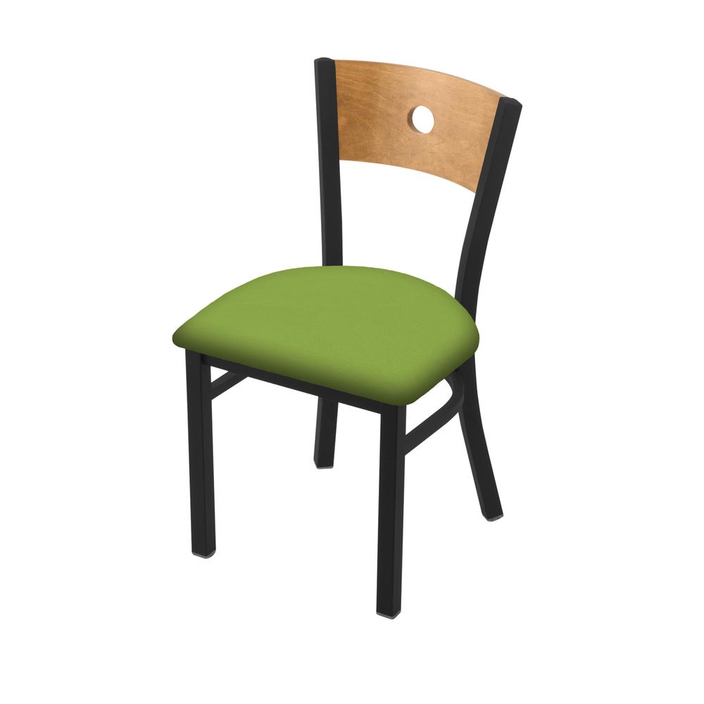 630 Voltaire 18" Chair with Black Wrinkle Finish, Medium Back, and Canter Kiwi Green Seat