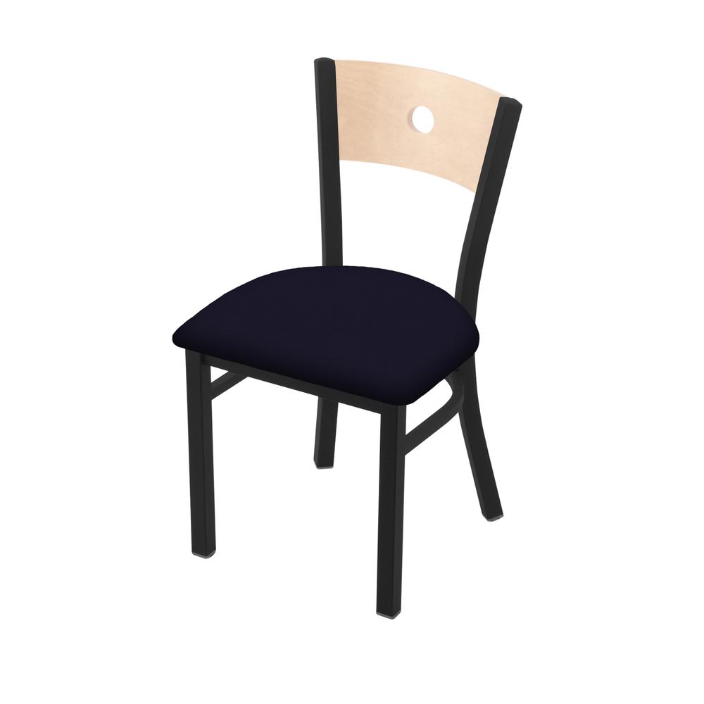 630 Voltaire 18" Chair with Black Wrinkle Finish, Natural Back, and Canter Twilight Seat