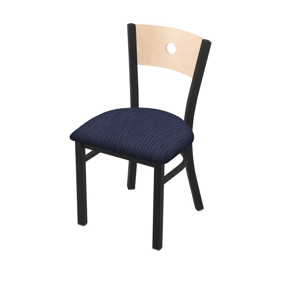 630 Voltaire 18" Chair with Black Wrinkle Finish, Natural Back, and Graph Anchor Seat