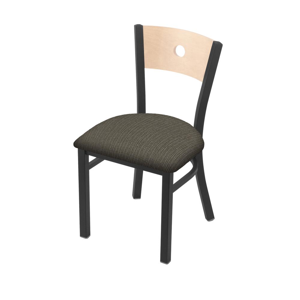 630 Voltaire 18" Chair with Pewter Finish, Natural Back, and Graph Chalice Seat