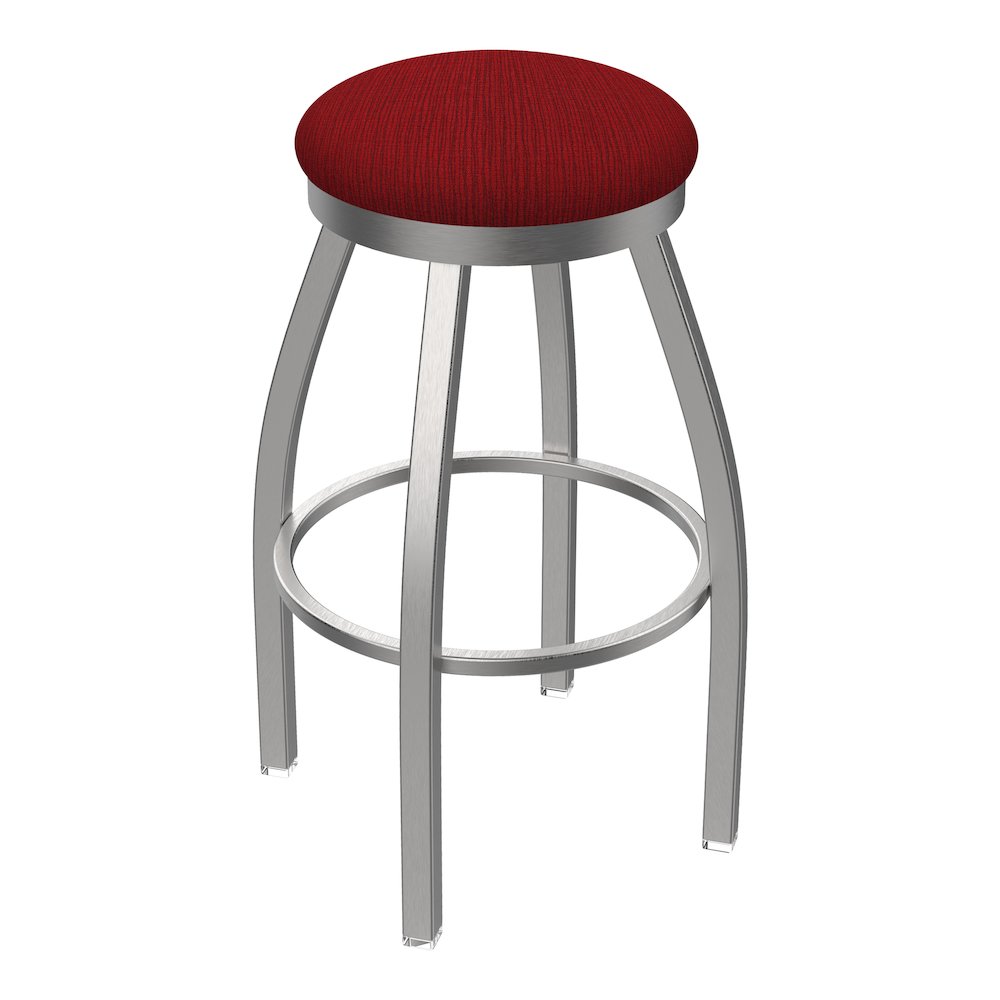 802 Misha Stainless Steel 25" Swivel Counter Stool with Graph Ruby Seat
