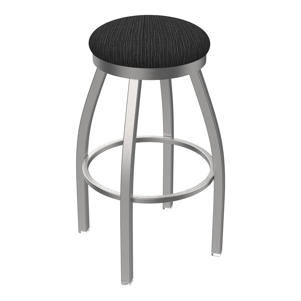 802 Misha Stainless Steel 25" Swivel Counter Stool with Graph Coal Seat