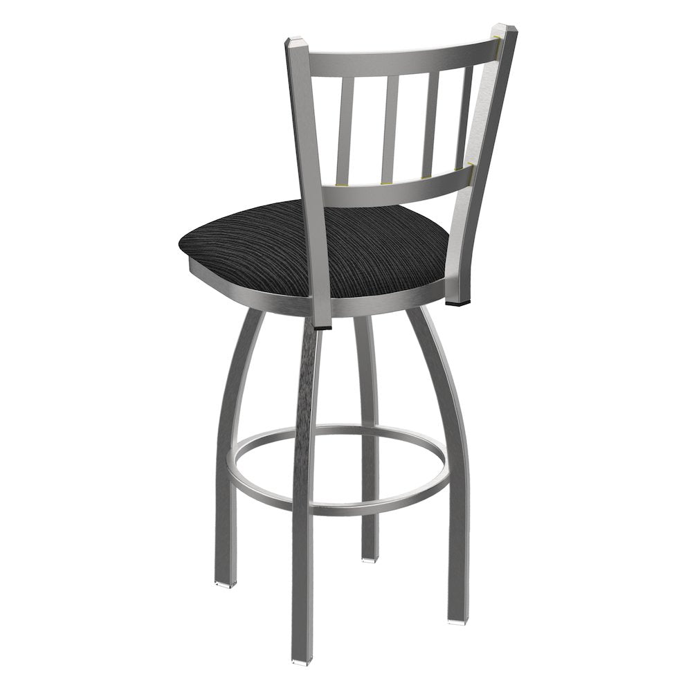 810 Contessa Stainless Steel 36" Swivel Bar Stool with Graph Coal Seat