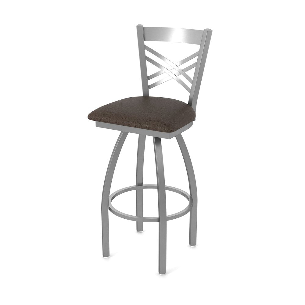 820 Catalina Stainless Steel 25" Swivel Counter Stool with Rein Coffee Seat