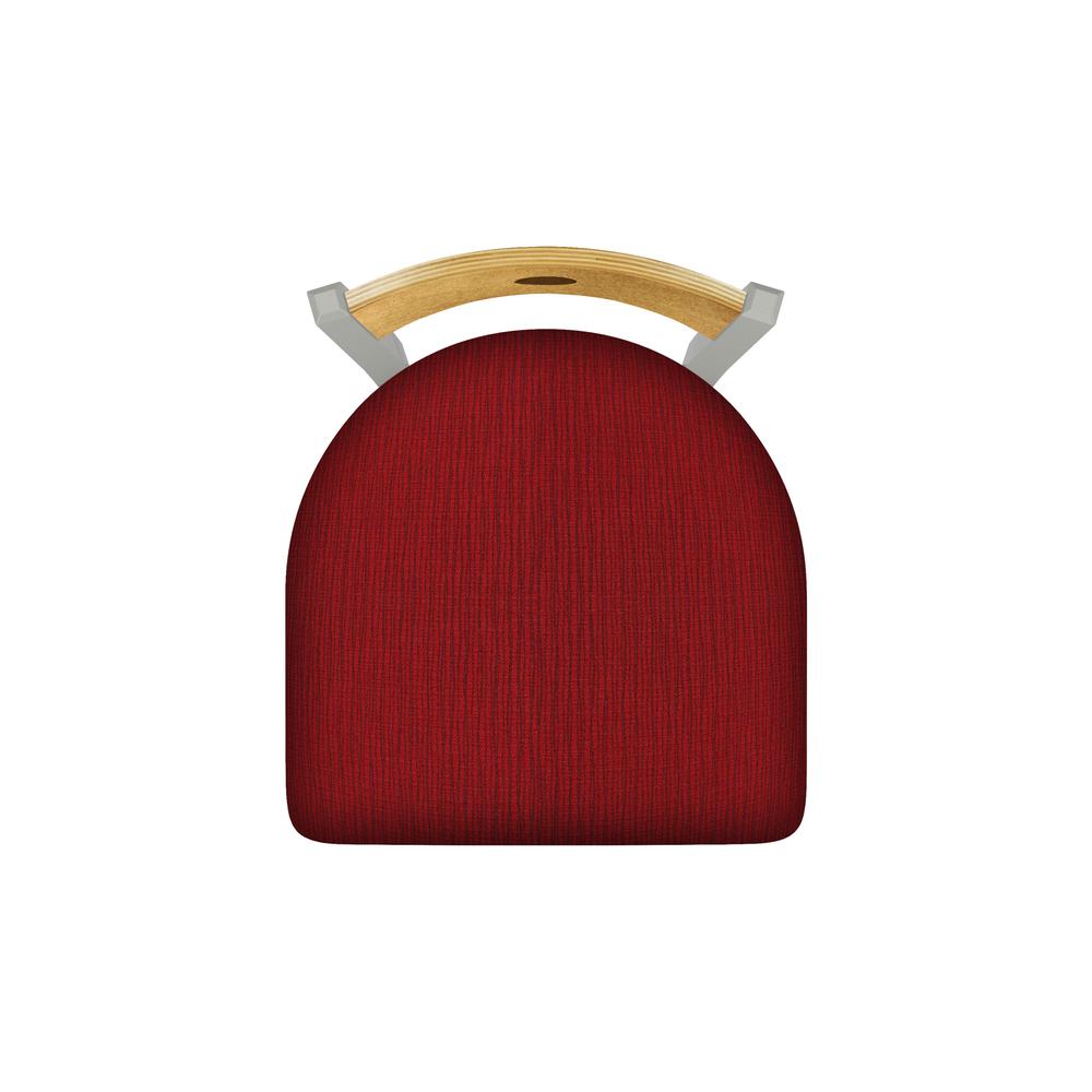 830 Voltaire 36" Swivel Counter Stool with Anodized Nickel Finish, Medium Back, and Graph Ruby Seat