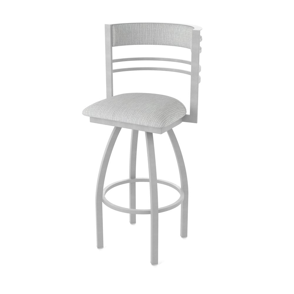 Swivel Counter Stool with Anodized Nickel Finish and Graph Alpine Seat and Back