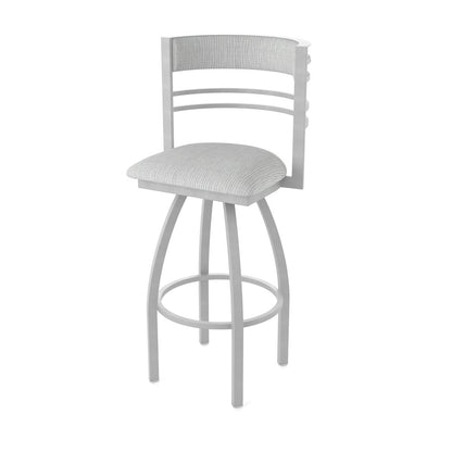Swivel Counter Stool with Anodized Nickel Finish and Graph Alpine Seat and Back