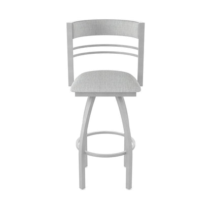 Swivel Counter Stool with Anodized Nickel Finish and Graph Alpine Seat and Back