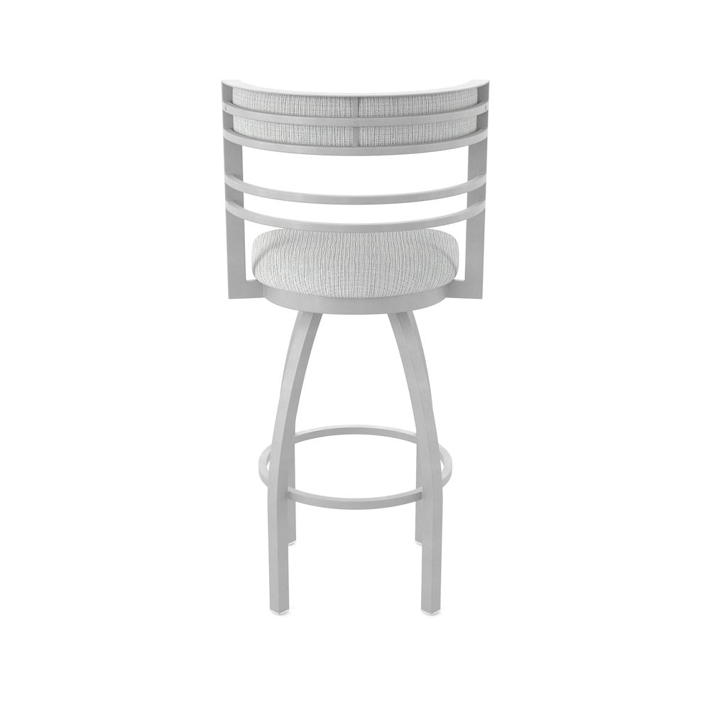 Swivel Counter Stool with Anodized Nickel Finish and Graph Alpine Seat and Back