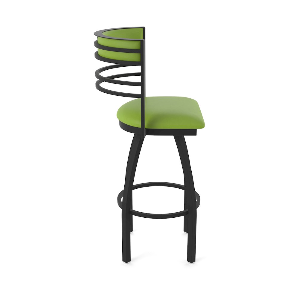 Swivel Counter Stool with Black Wrinkle Finish and Canter Kiwi Green Seat