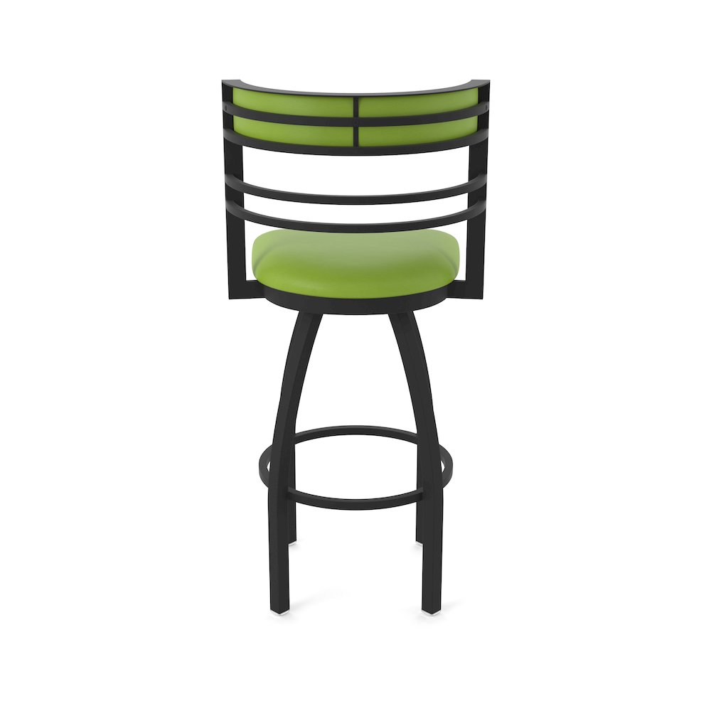 Swivel Counter Stool with Black Wrinkle Finish and Canter Kiwi Green Seat
