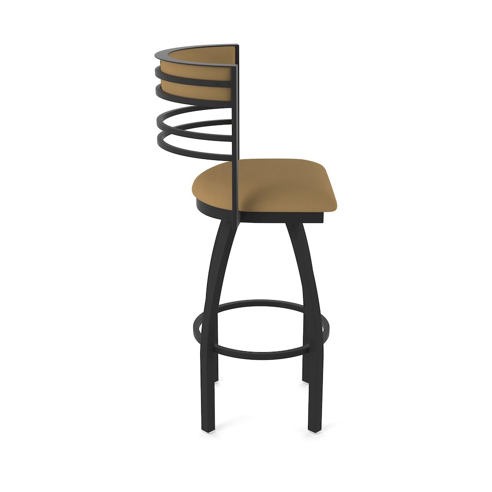 Swivel Counter Stool with Black Wrinkle Finish and Canter Saddle Seat and Back