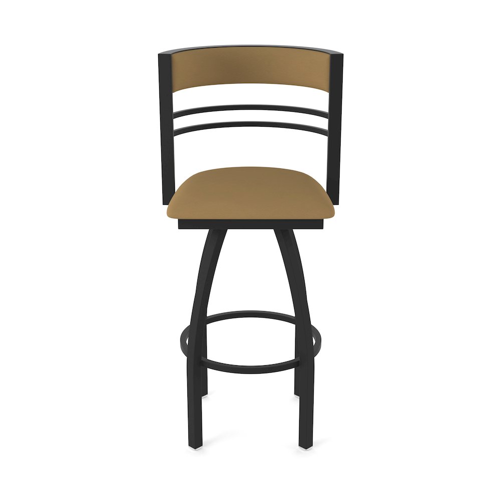 Swivel Counter Stool with Black Wrinkle Finish and Canter Saddle Seat and Back
