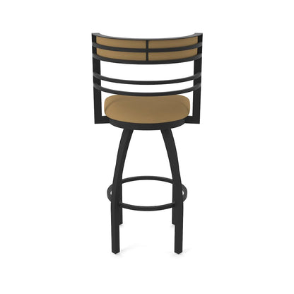 Swivel Counter Stool with Black Wrinkle Finish and Canter Saddle Seat and Back