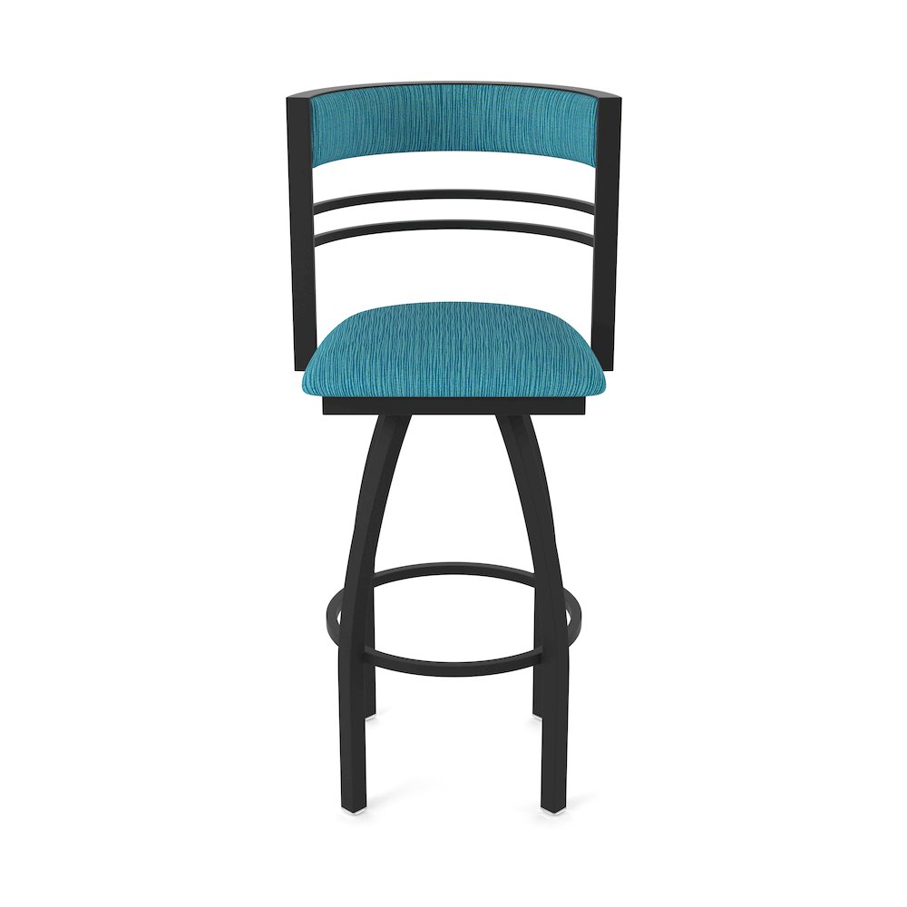 Swivel Counter Stool with Black Wrinkle Finish and Graph Tidal Seat and Back