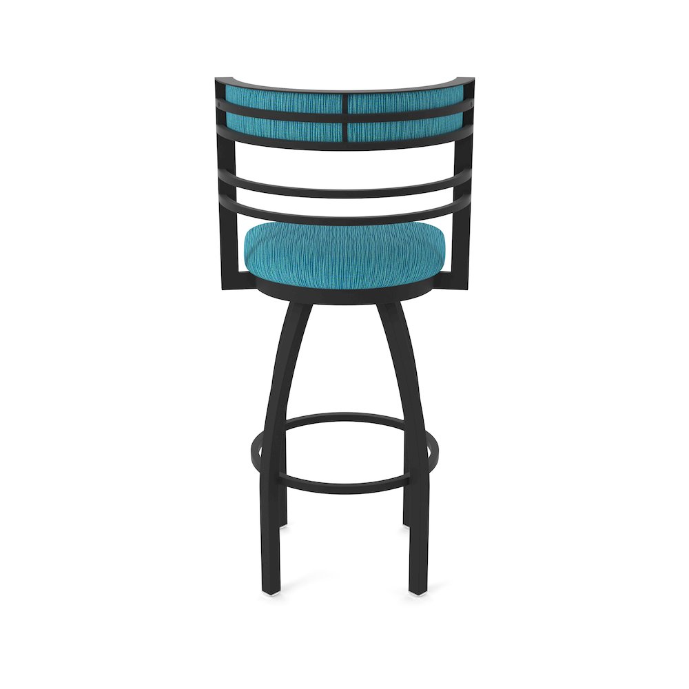 Swivel Counter Stool with Black Wrinkle Finish and Graph Tidal Seat and Back