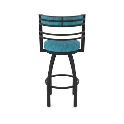 Swivel Counter Stool with Black Wrinkle Finish and Graph Tidal Seat and Back