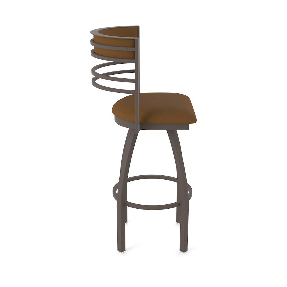 Swivel Counter Stool with Bronze Finish and Canter Thatch Seat and Back