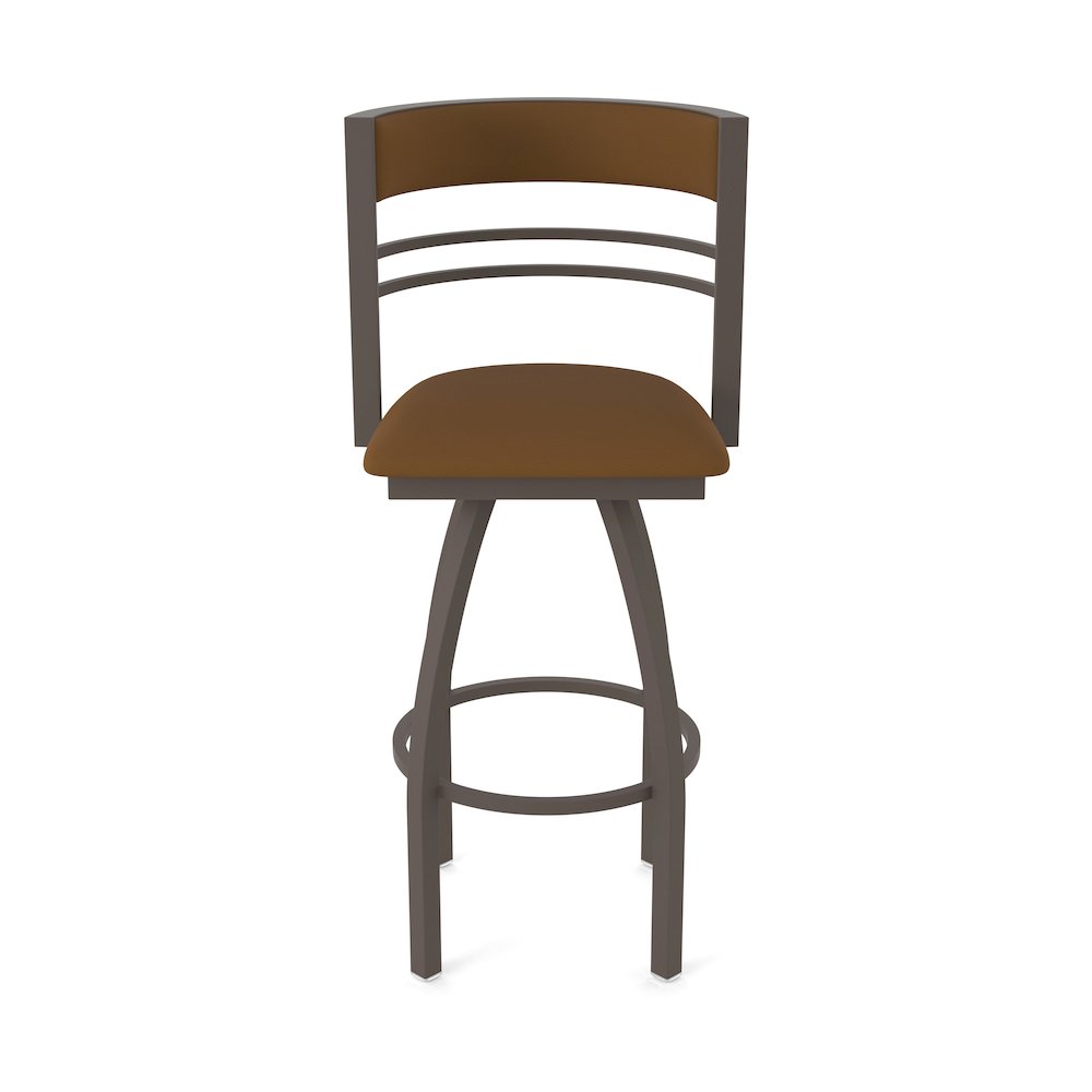 Swivel Counter Stool with Bronze Finish and Canter Thatch Seat and Back