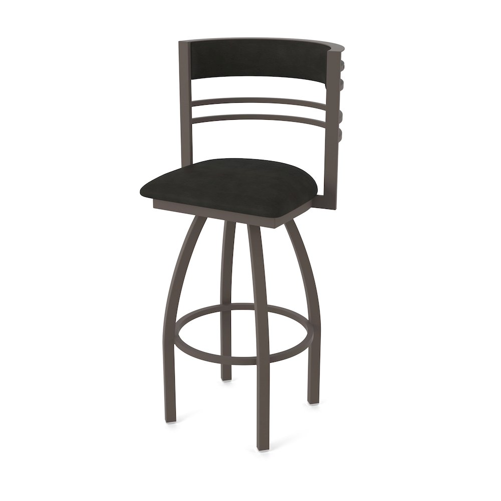 Swivel Counter Stool with Bronze Finish and Canter Espresso Seat and Back