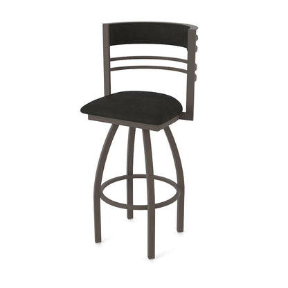 Swivel Counter Stool with Bronze Finish and Canter Espresso Seat and Back