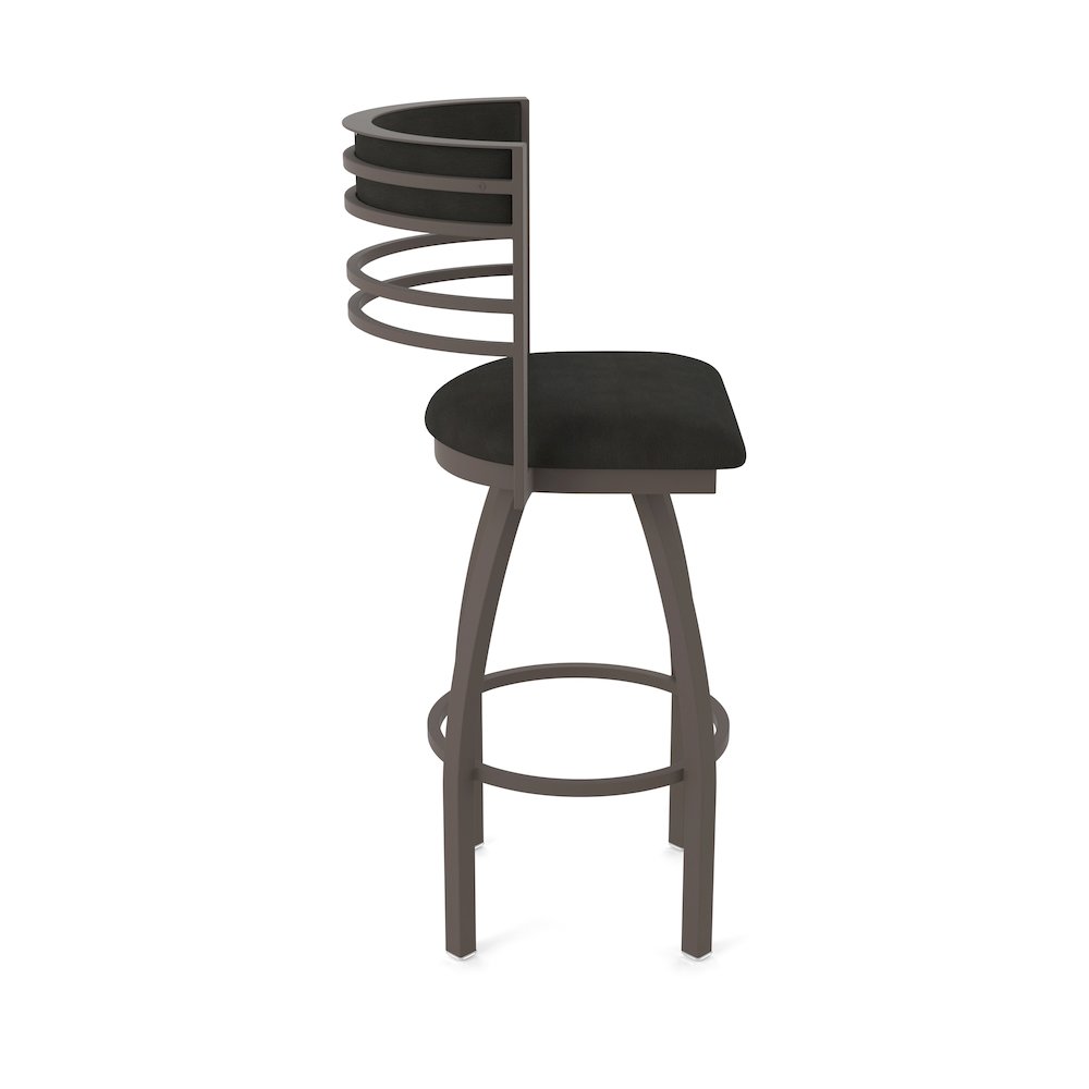 Swivel Counter Stool with Bronze Finish and Canter Espresso Seat and Back
