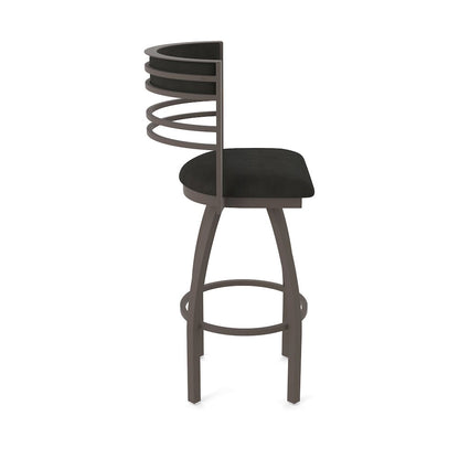 Swivel Counter Stool with Bronze Finish and Canter Espresso Seat and Back