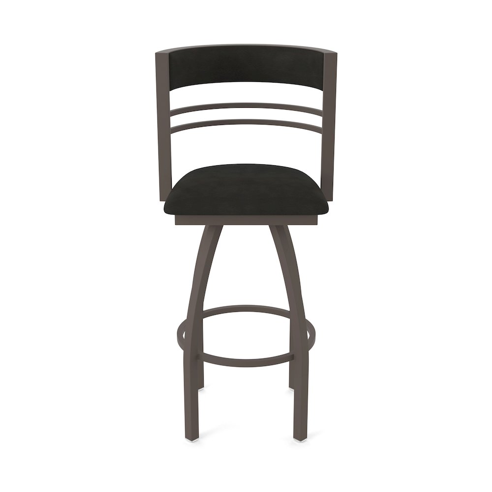 Swivel Counter Stool with Bronze Finish and Canter Espresso Seat and Back
