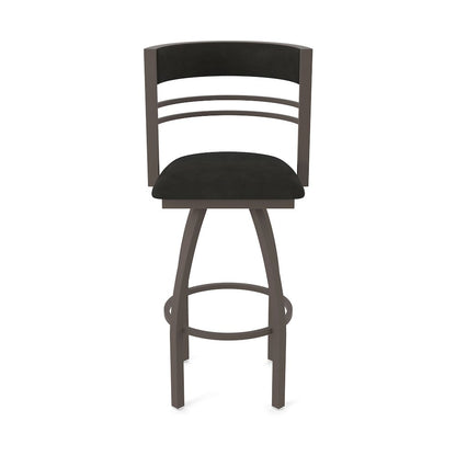 Swivel Counter Stool with Bronze Finish and Canter Espresso Seat and Back