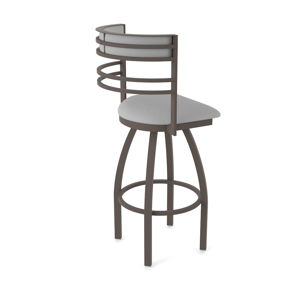Swivel Counter Stool with Bronze Finish and Canter Folkstone Grey Seat and Back