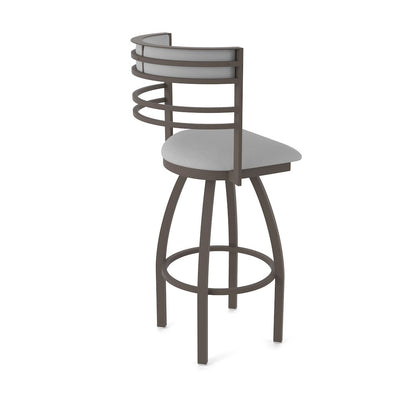 Swivel Counter Stool with Bronze Finish and Canter Folkstone Grey Seat and Back